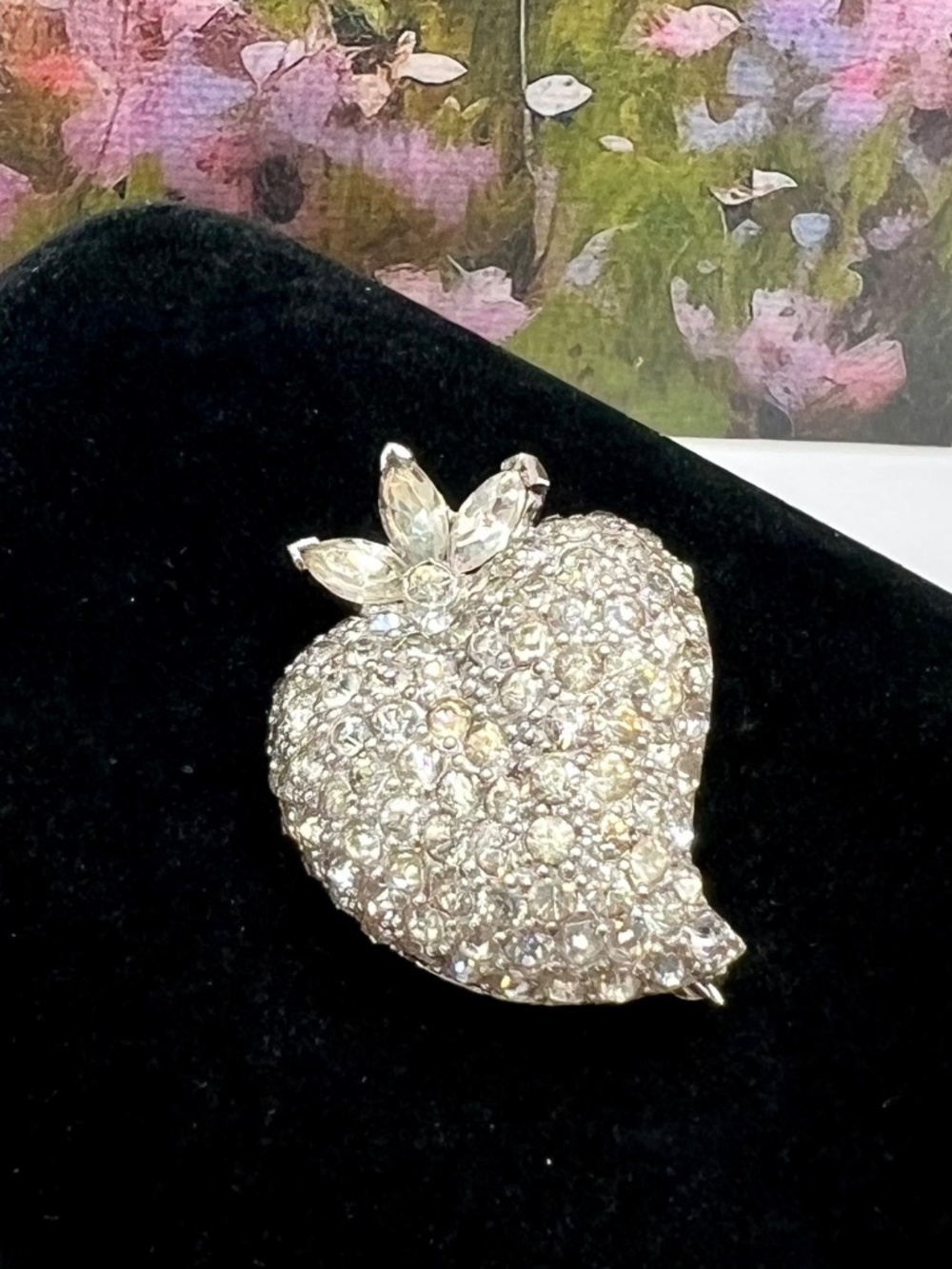 Jomaz Strawberry Brooch in Silver Pave